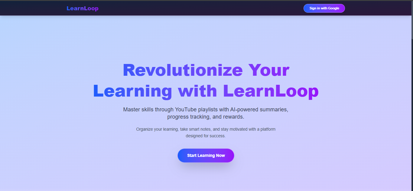 LearnLoop – YouTube Learning Tracker